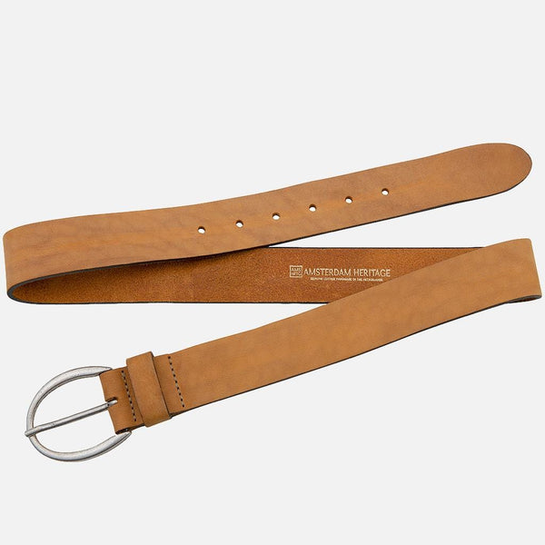 Amsterdam Heritage | FR Leather Belts 40042 Eve | Oval Buckle Vintage Leather Belt