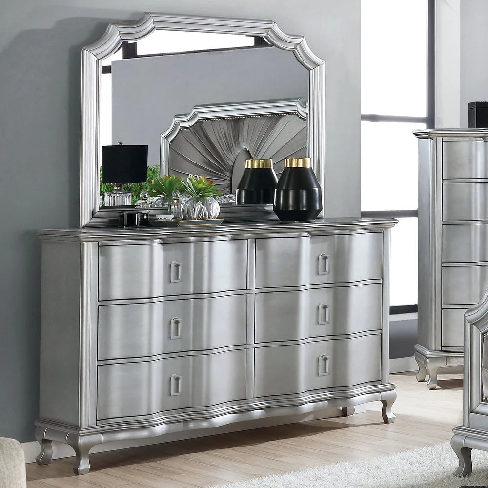 Aalok Glam Style Dresser in Silver
