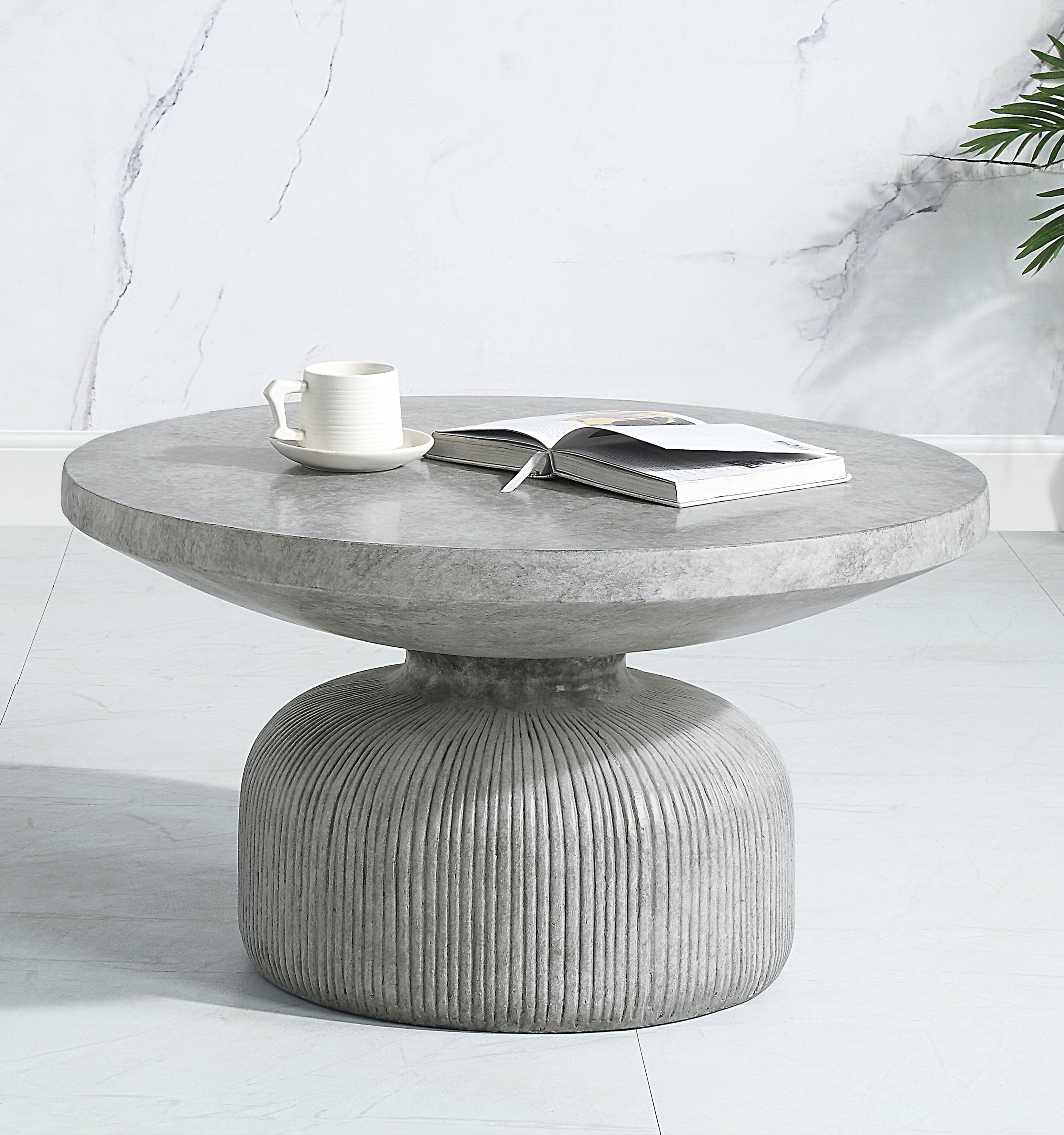 Laddie Weathered Cement Gray Finish Coffee Table