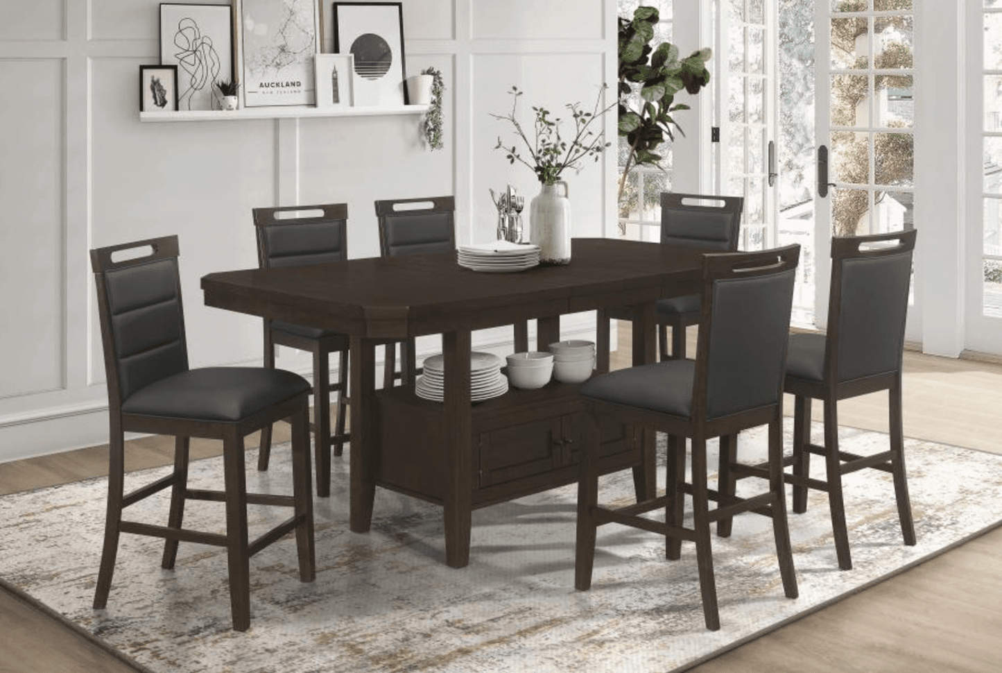 Cariza 5pc Counter Height Dining Set in Cappuccino