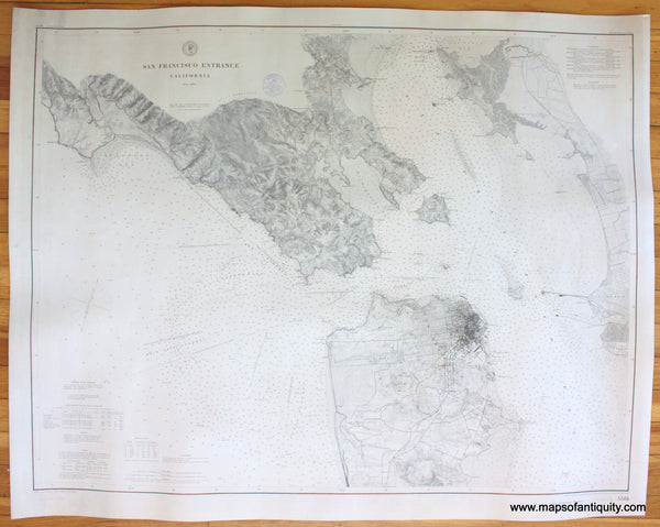 NAU371-Antique-Nautical-Chart-San-Francisco-Entrance-California-1884-USC&GS-1800s-19th-century-Maps-of-Antiquity