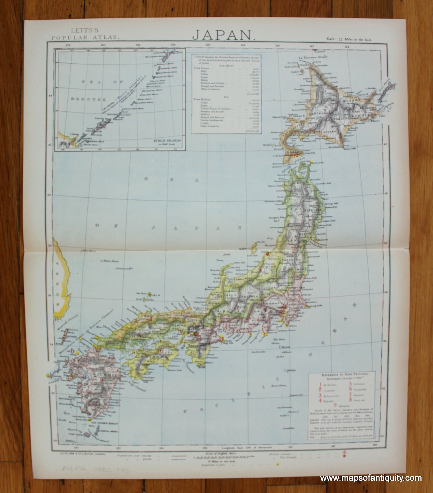 1883 - Japan - Antique Map – Maps of Antiquity