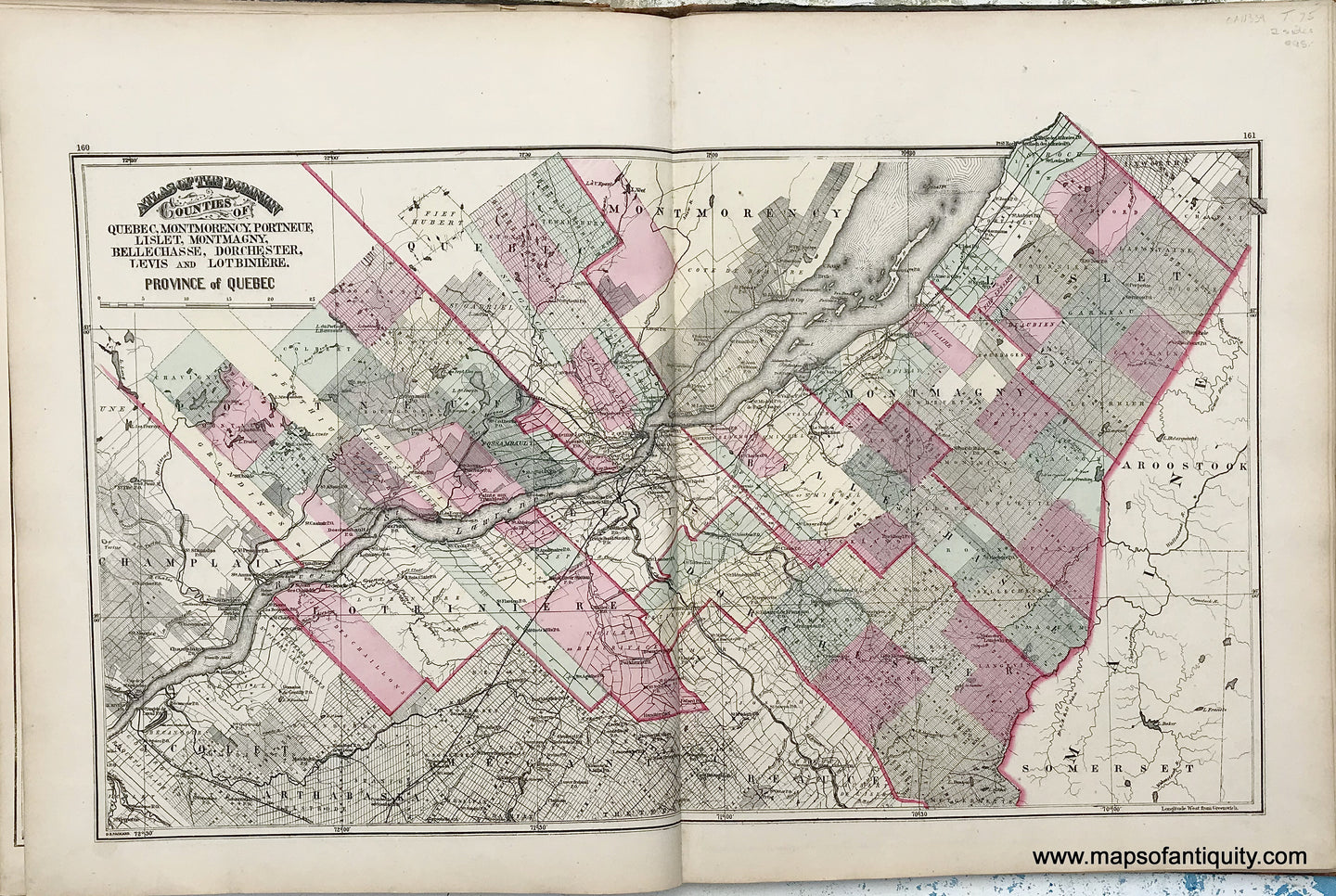 Sow albue morgenmad 1875 - Sheet with three maps: Counties of Quebec, Montmorency, Portneu –  Maps of Antiquity