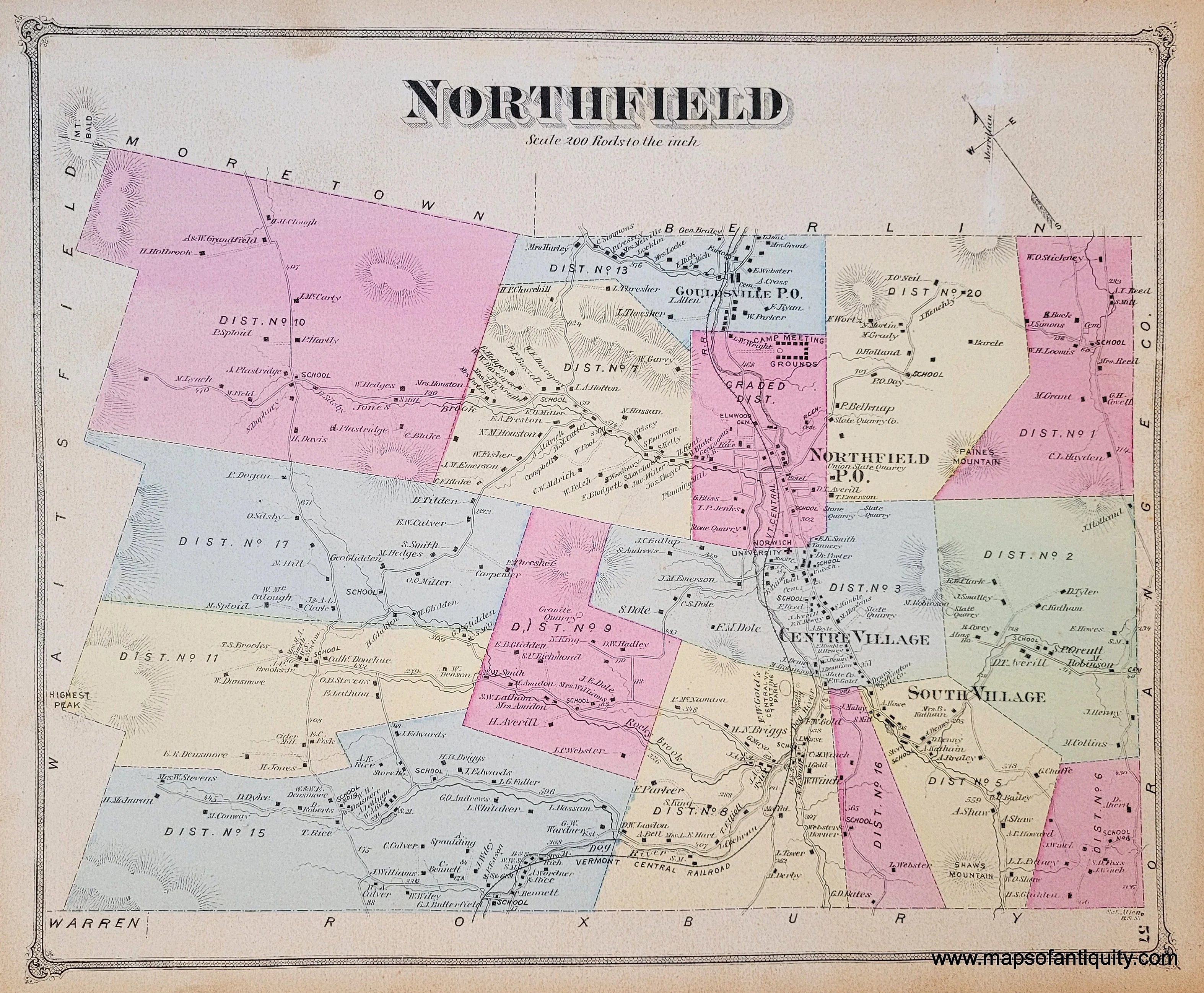 VER360 Genuine Antique Map Northfield VT Vermont 1873 Beers Maps Of Antiquity.webp?v=1672782762