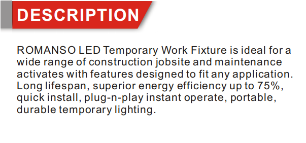 60W LED Temporary Work Light 7200Lumen 5000K – Romanso