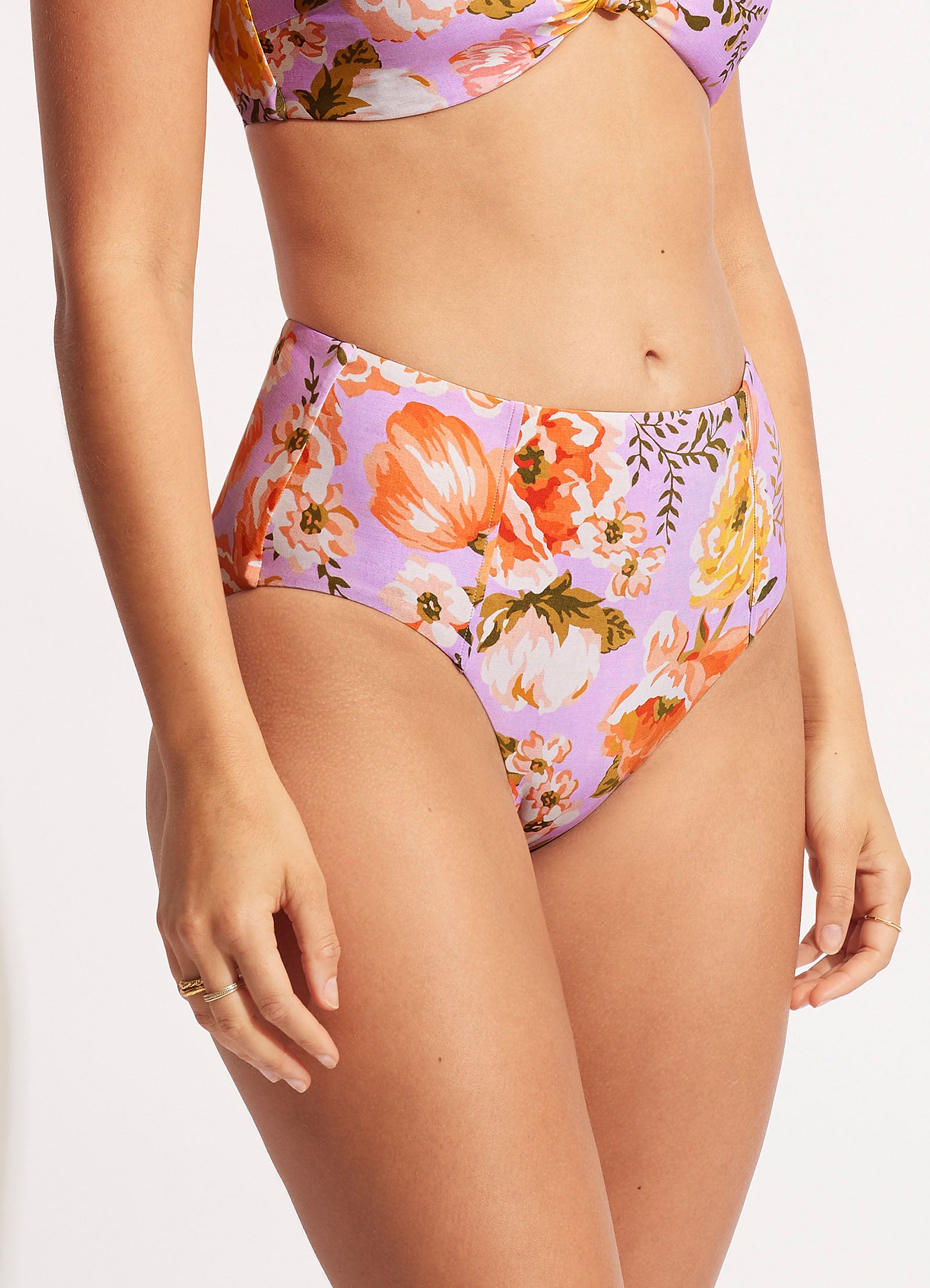 Paradise Garden High Waisted Pant - Lilac