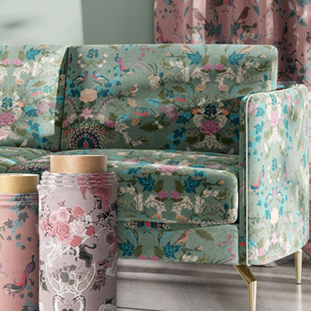 Pastel Fabrics for Interiors Pretty Velvet for Upholstery and Soft Furnishings by Designer, Becca Who