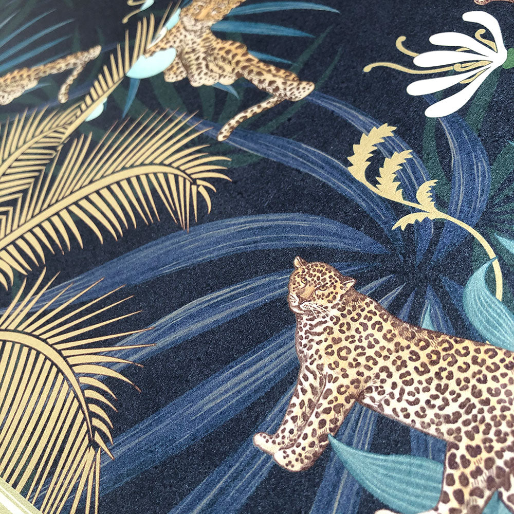 Luxury finish to Designer Wallpaper with Leopards by Becca Who
