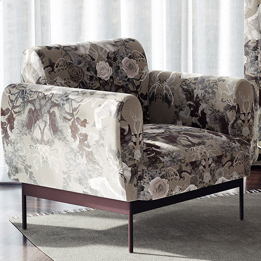 Luxury Upholstery Fabric inspired by Nature Floral with Swans by Designer, Becca Who 