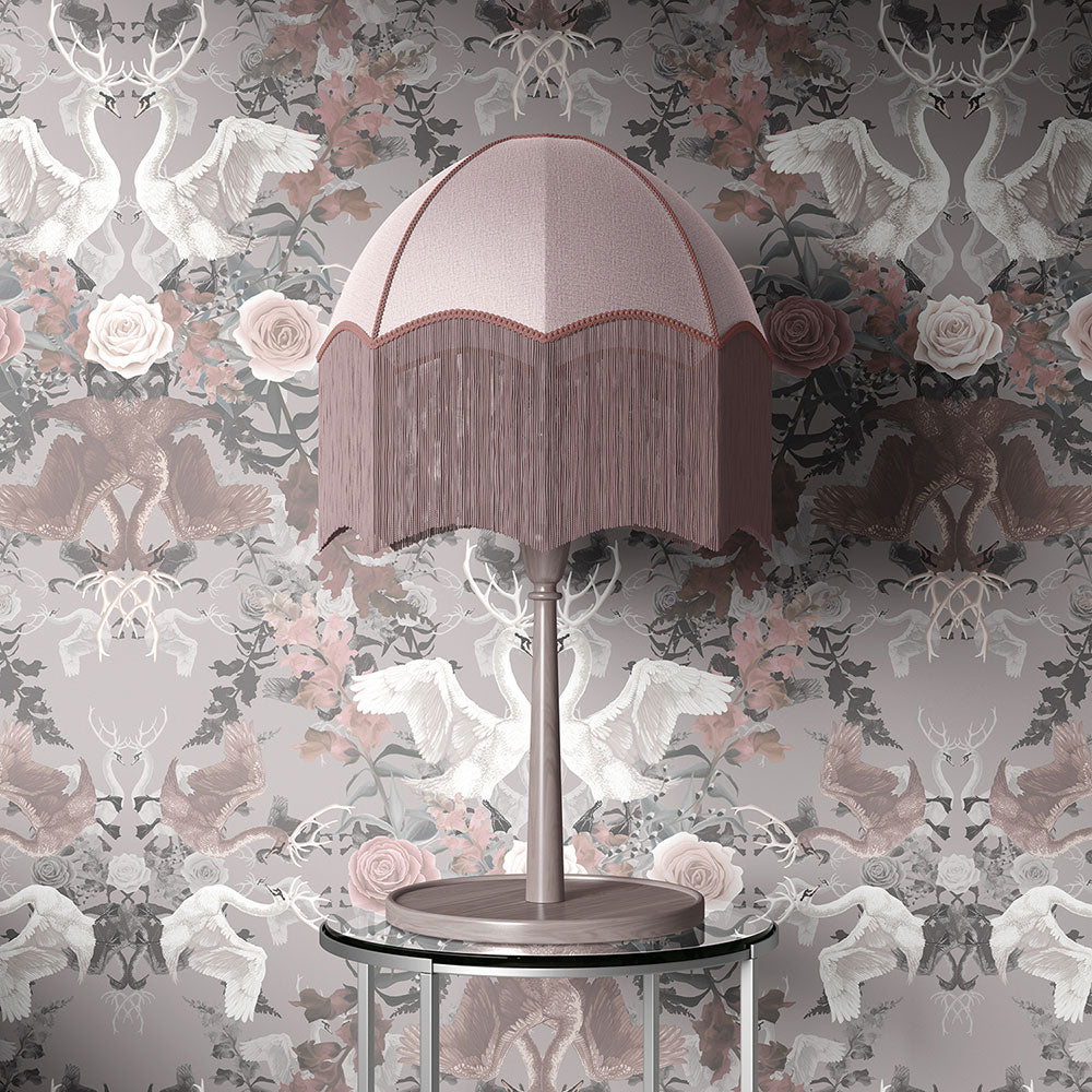 Pink Bedroom Ideas Swan Song Muted Pink Luxury Wallpaper by Designer Becca Who