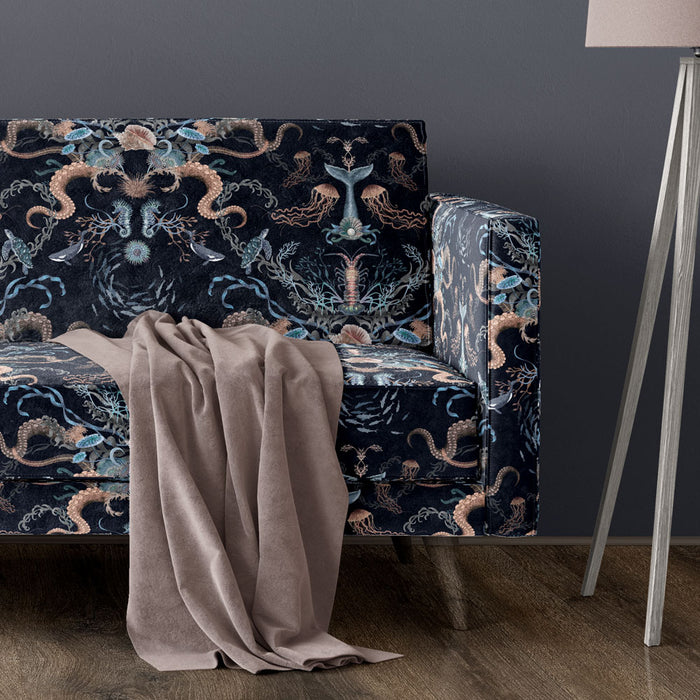 Lottie Sapphire Velvet Upholstery Fabric