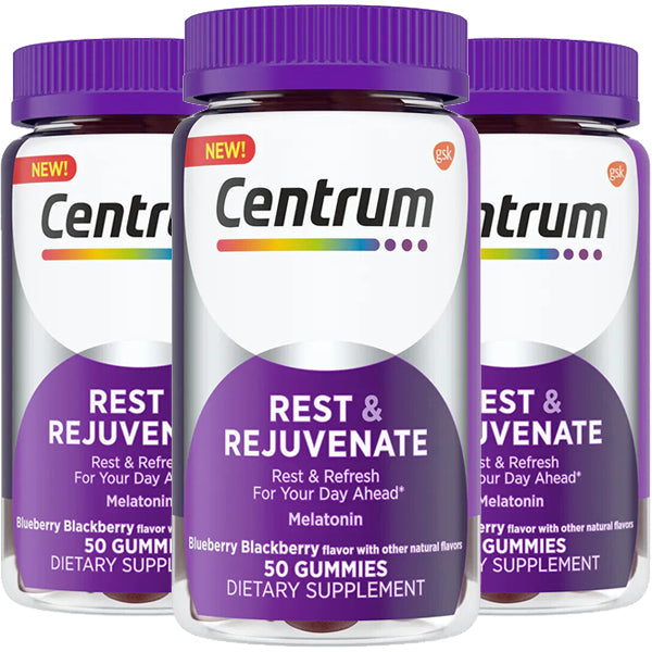 Image of 3 x 50 Gummies Centrum Rest & Rejuvenate Melatonin + Collagen