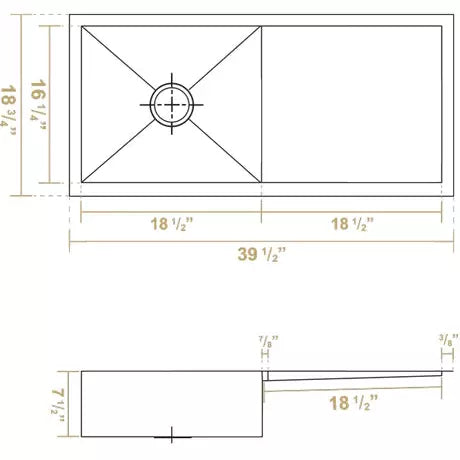 51 Noah's Collection brushed stainless steel commercial double bowl  reversible undermount sink with an integral drain board