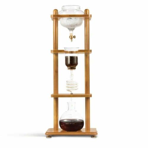 25 Cup Cold Drip Maker Straight Black Wood Frame