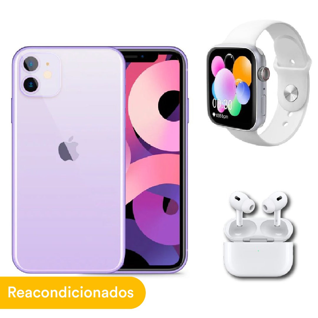 Combo iPhone 11 Pro 64GB Plateado (Reacondicionado) + SmartWatch Ultra  Pantalla AMOLED, Apple