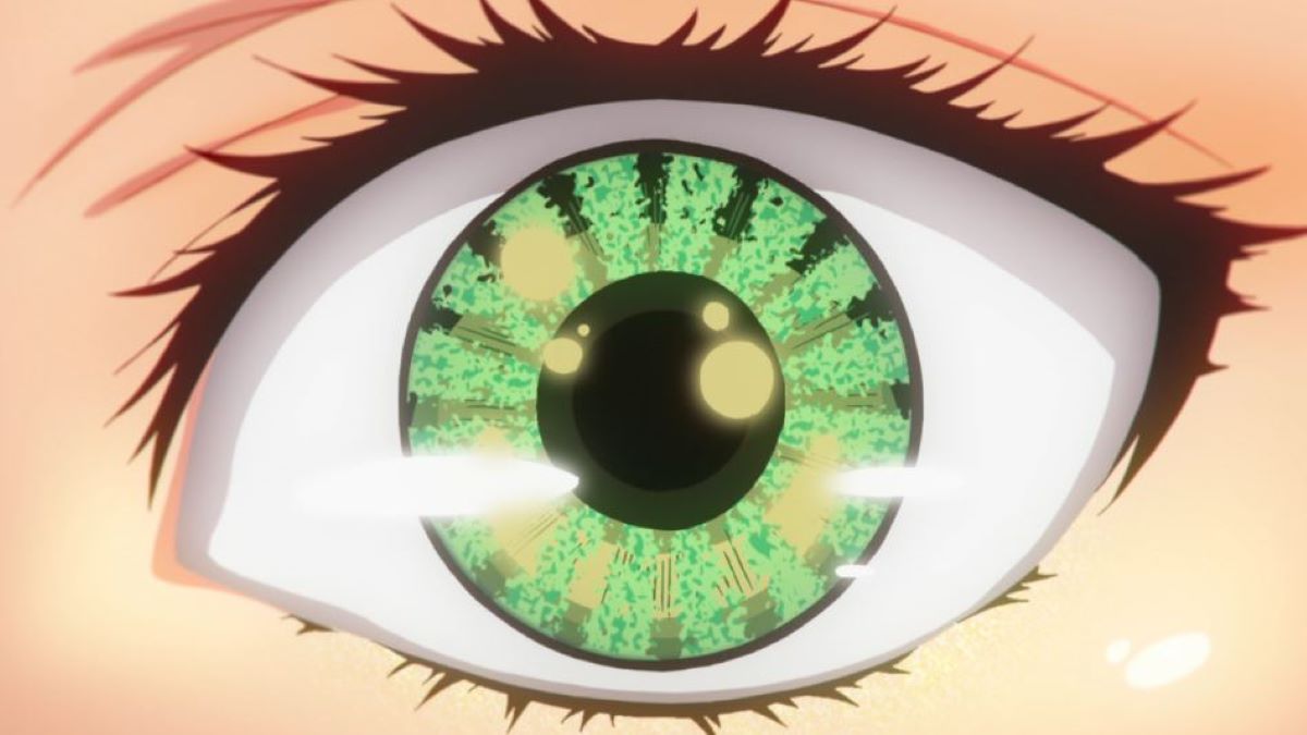 Yuzu fa la sua routine di trucco, possibilmente con una lente a contatto | giaru | occhi anime