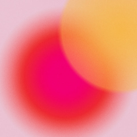 Red and orange circle on pink background