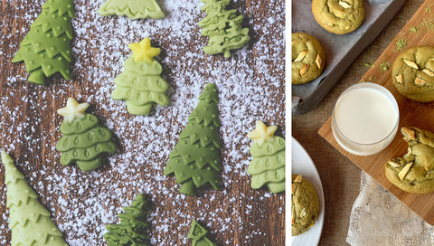 christmas matcha cookies