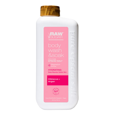 Raw Sugar Epsom Salt Body Wash - Hibiscus + Argan Oil