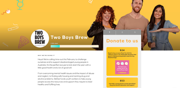 Two Boys Brew Febfast 2022 donation page