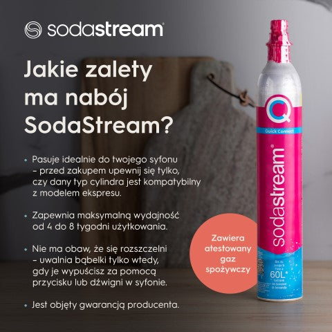 Jakie zalety ma nabój SodaStream? - infografika.