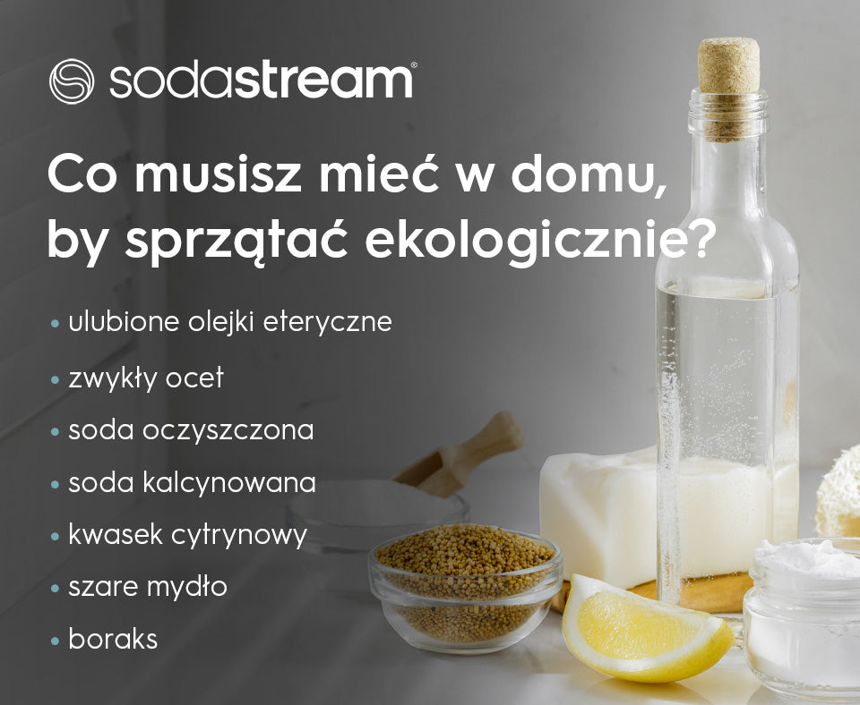 ALT: Co musisz mieć w domu, by sprzątać ekologicznie? - infografika  - ok