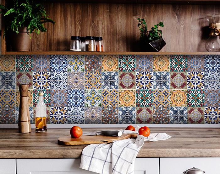 5" x 5" Addina Mutli Mosaic Peel and Stick Tiles