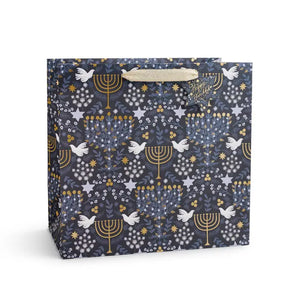Laurel Menorah Large Gift Bag - O'Toole's Paper and Products