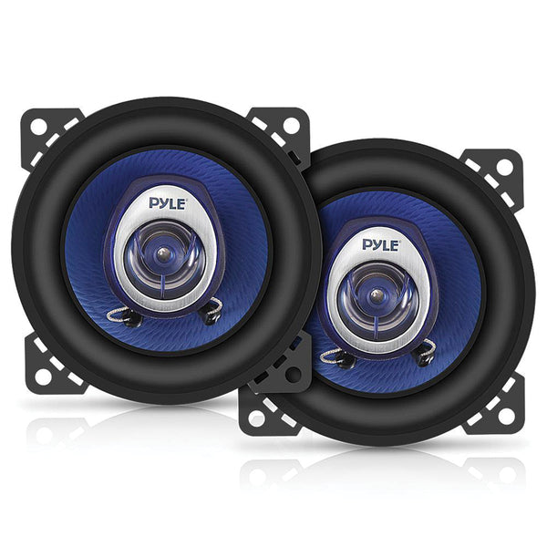 Pyle PL42BL Blue Label PL42BL 4-In. 180-Watt-Max 2-Way Coaxial Speakers, Black and Blue, 2 Count