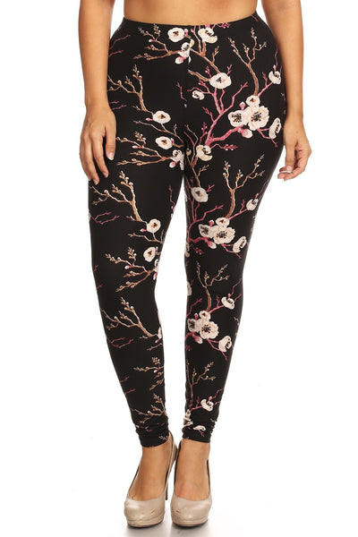 Multi Print, Full Length, High Waisted Leggings In A Fitted Style