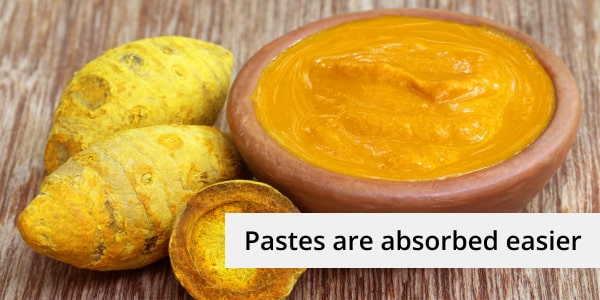 Turmeric paste is absorbed more efficiently by horses