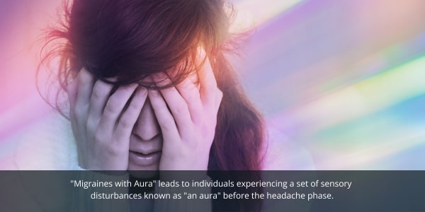 YOU Streamz migraine blog image. Women with migraine with aura pain.