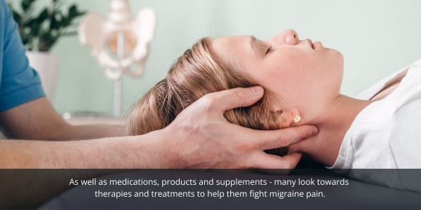 YOU Streamz migraine blog image. Women with migraine pain having cranial massage treatment.