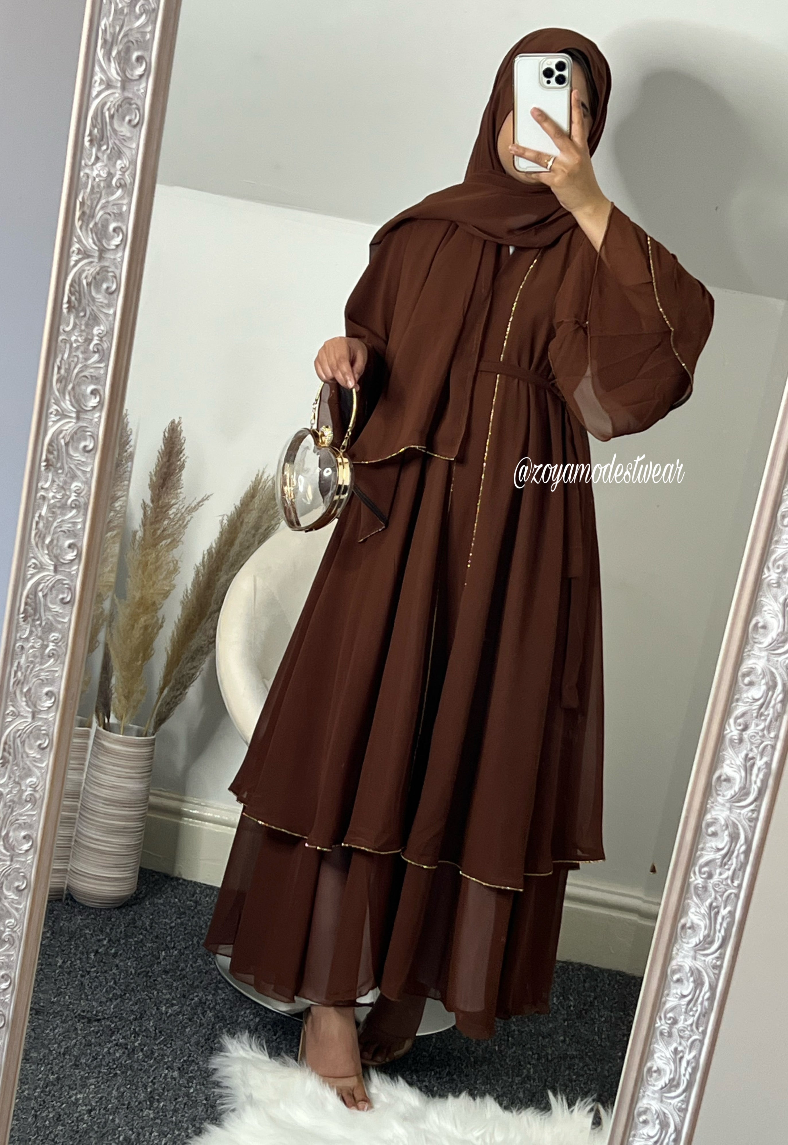 Zahra Abaya in Chocolate Brown – Zoya Modest Wear