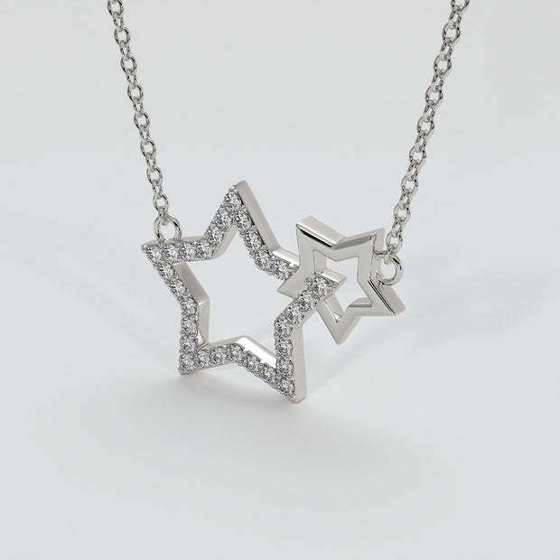14K White Gold Diamond Large Open Star Pendant – Maurice's Jewelers