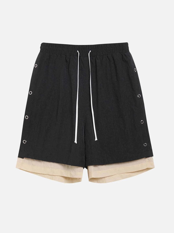 Colorblock Drawstring Waist Shorts for Men