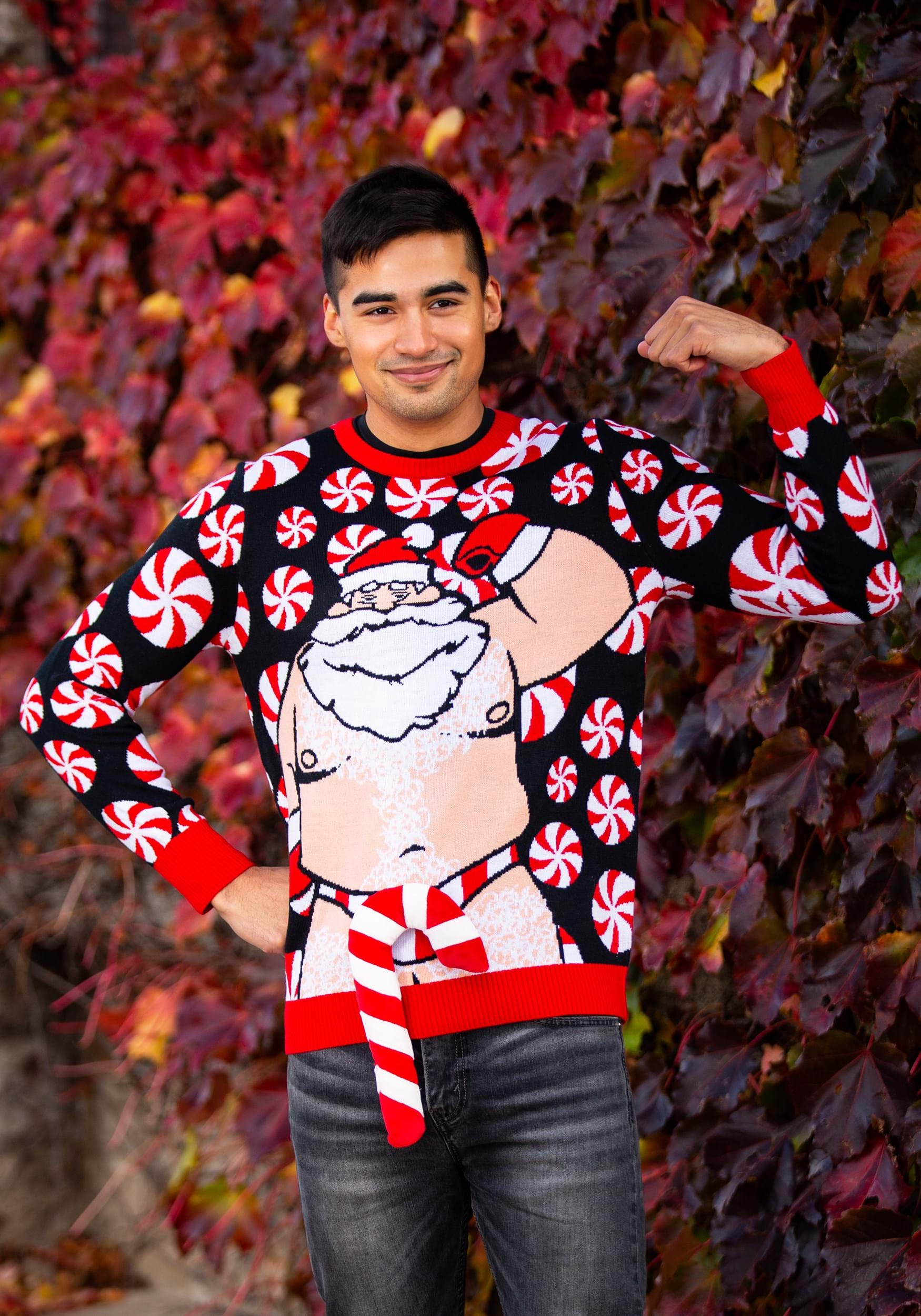 Festive Fun: Ugly Christmas Sweaters With Candy Canes