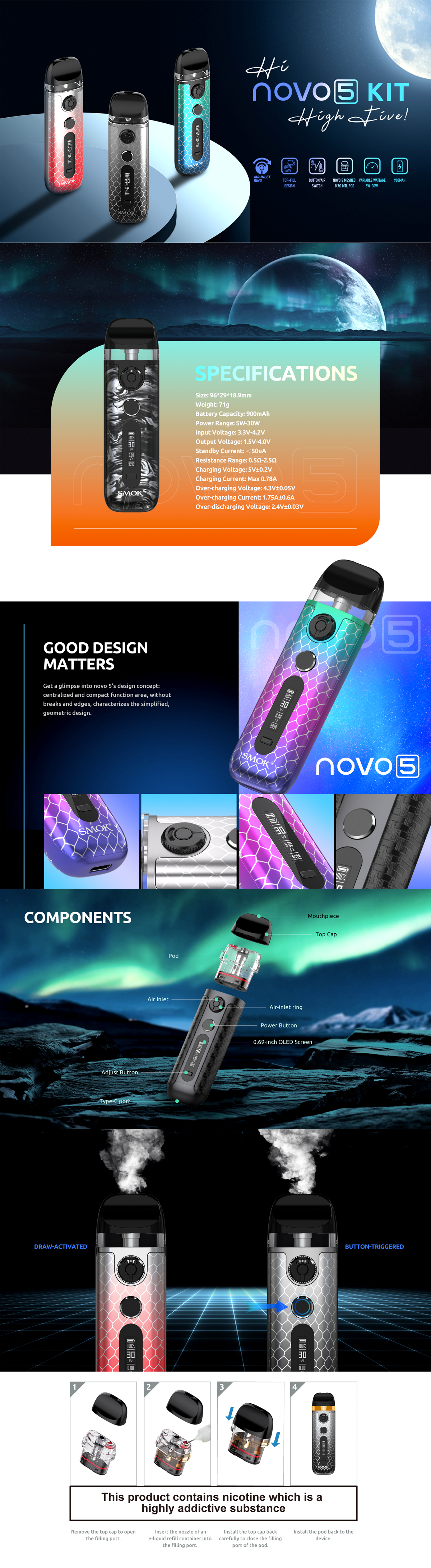 Smok Novo 5 Kit - Evolution Vapes