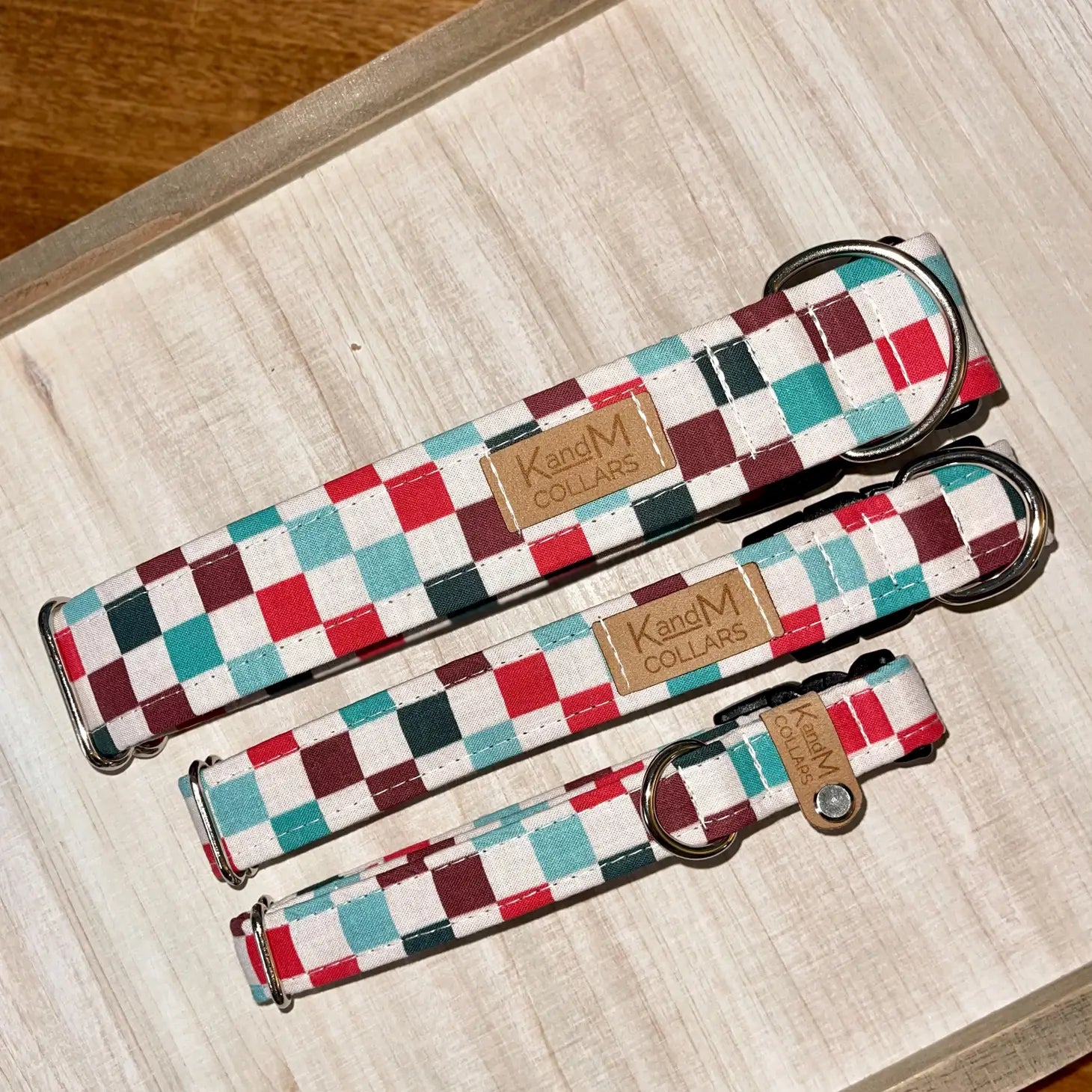 Winter Checkered Dog Collar