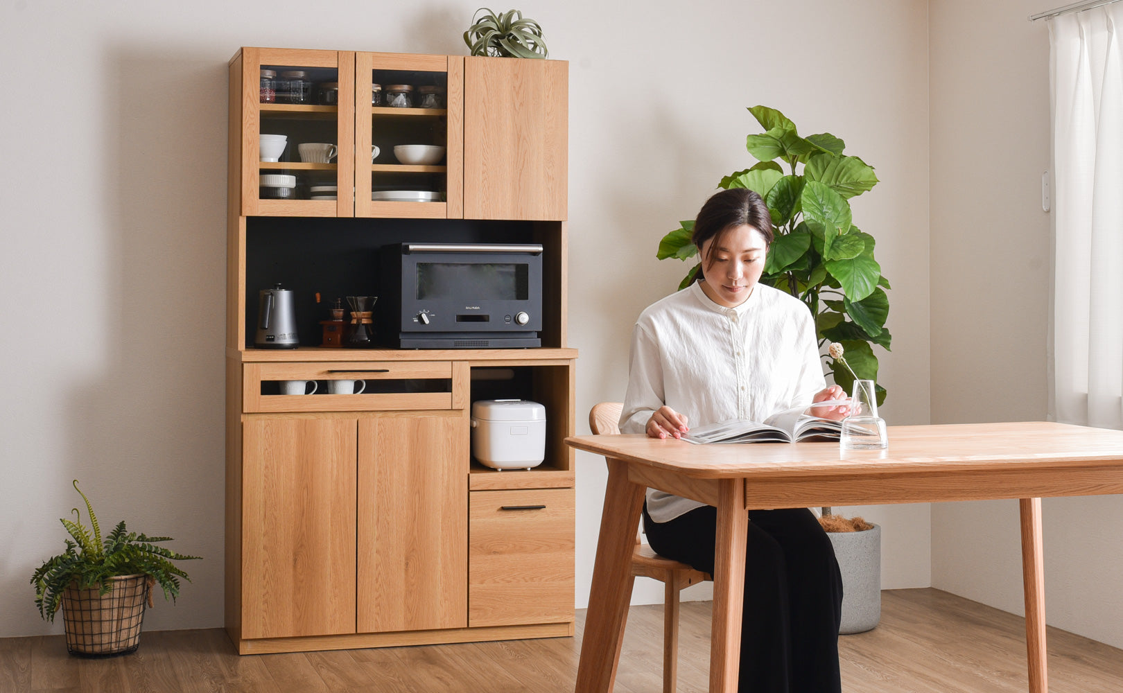 キッチンボード 幅105cm 日本製 キッチン収納 キッチンキャビネット 棚 ...