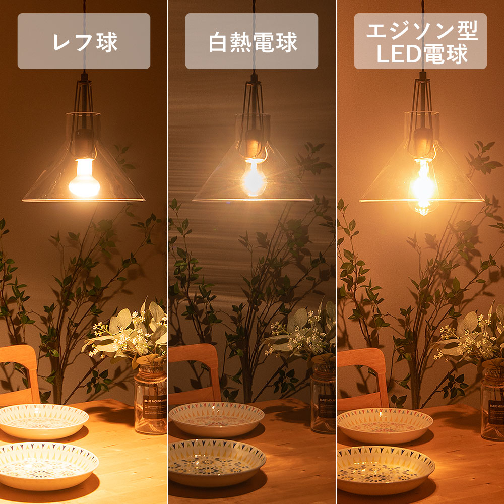 ペンダントライト ガラス 北欧 おしゃれ 照明 LED電球付き リビング