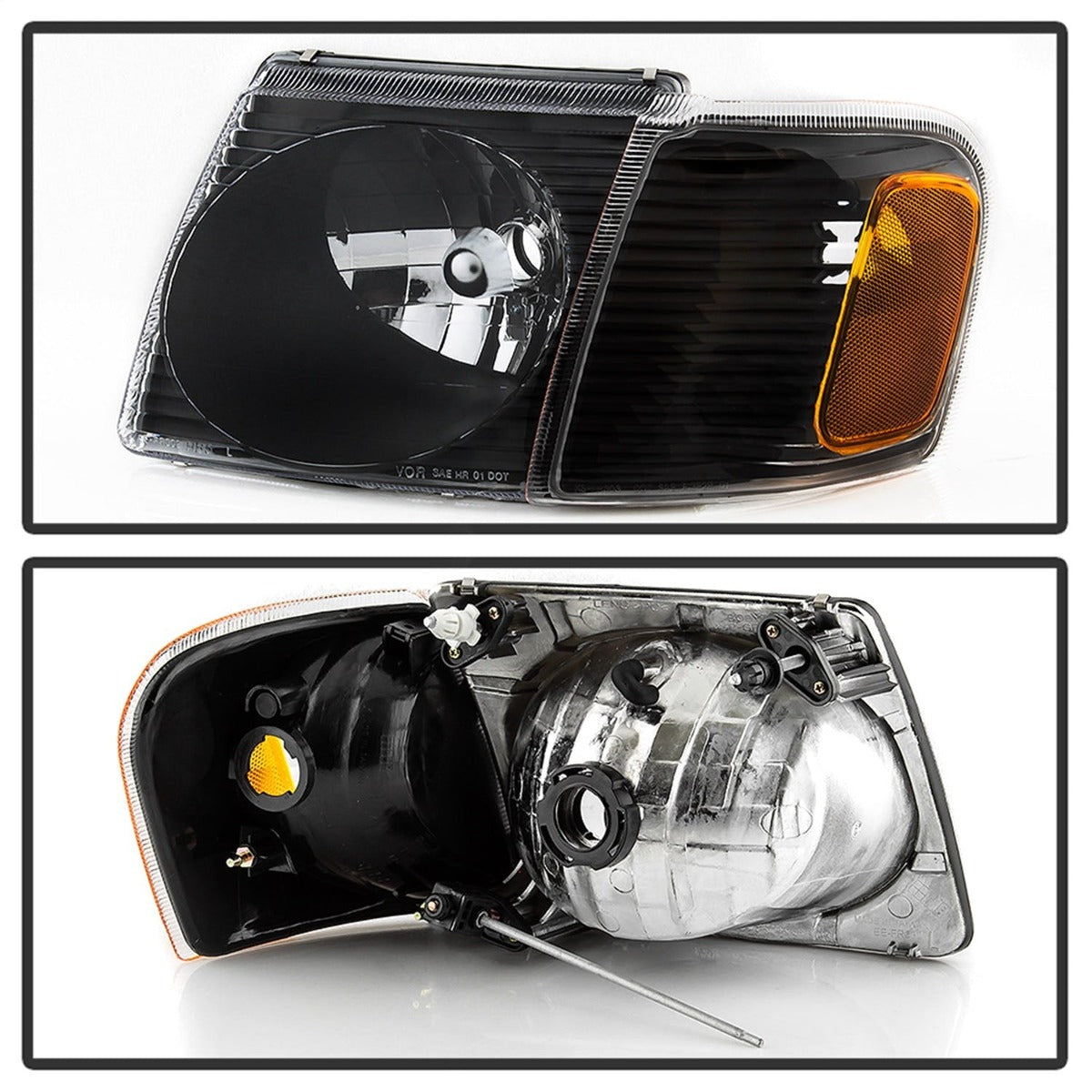 XTUNE POWER 9042614 Ford Explorer Sport 01 03 Explorer Sport Trac 01 05 OEM Style Headlights With Corner 4pcs sets Low Beam HB5(Not Included) ; High Beam HB5(Not Included) ; Signal 3157NA(Not Included) Black