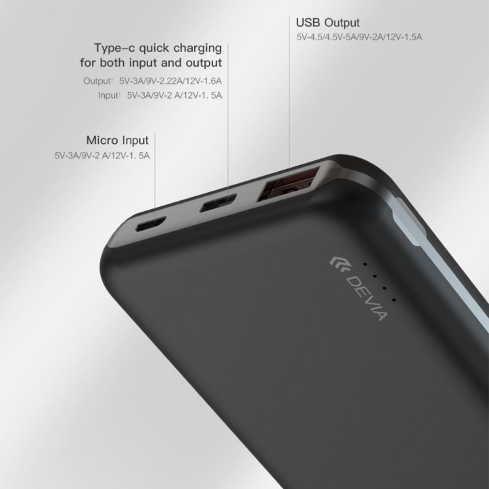 Devia Smart Series EP109 Power Bank USB + Type-C + Micro 22.5W Fast Charging 10000mAh - Image 10