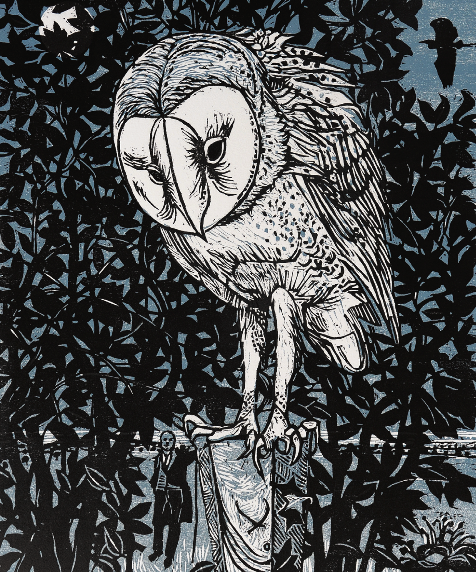 Fred Clare and the Heron, woodcut, ed 70, 1992