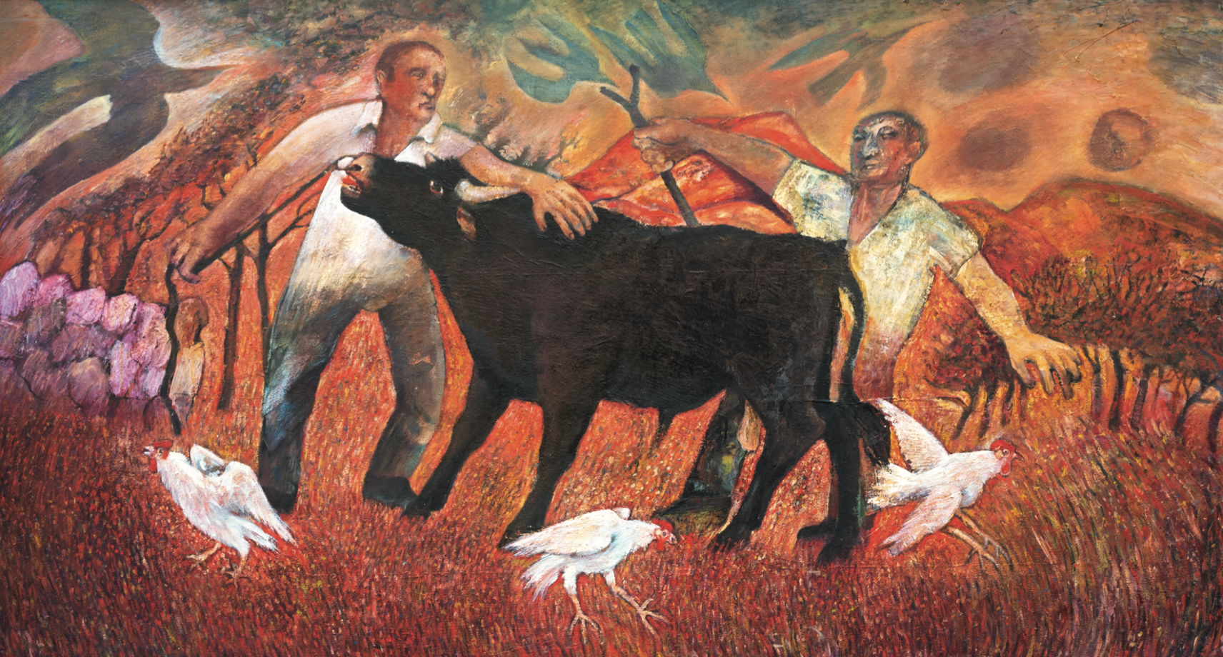 The Black Bull III, oil on board, 2001