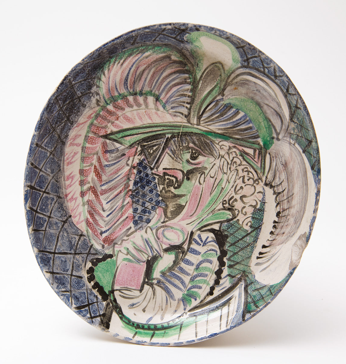 Ceri Richards, Plate, Coster Woman, hand-painted ceramic