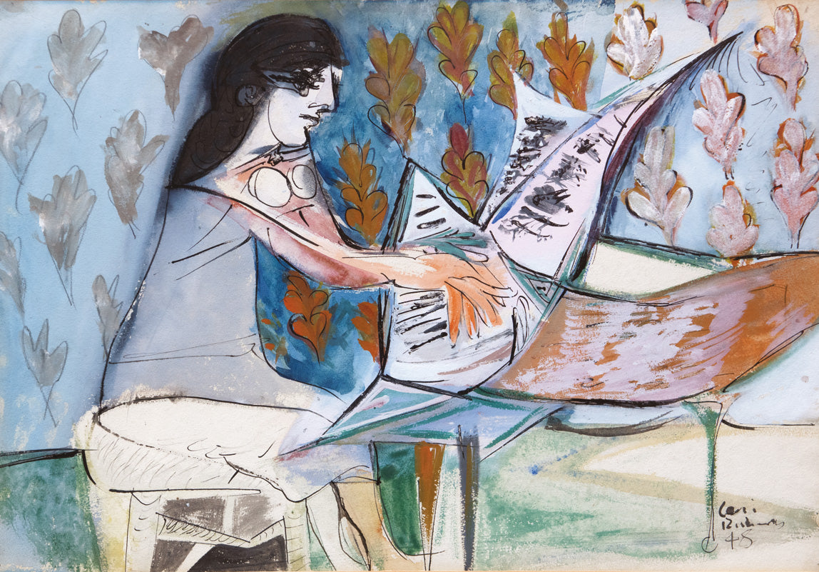 Ceri Richards, The Piano Player, gouache, 1948