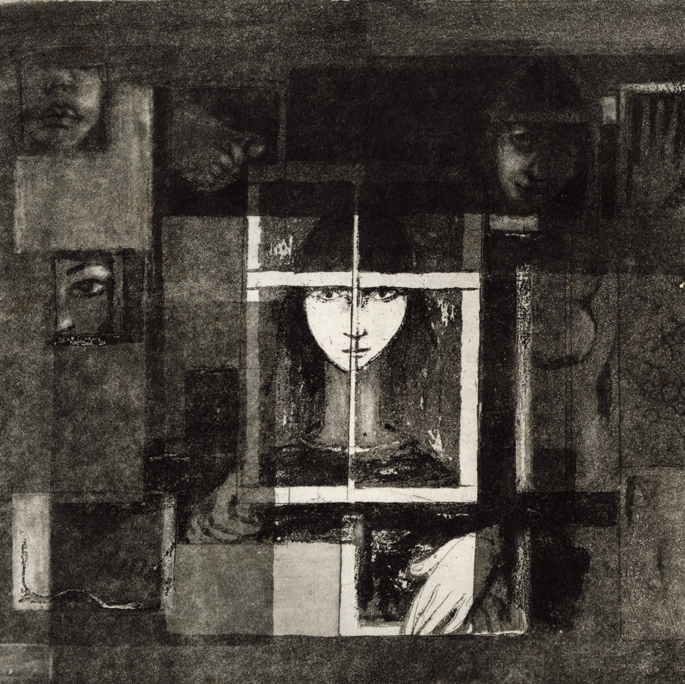 Esther Peretz-Arad, Girl Through a Window, etching & aquatint