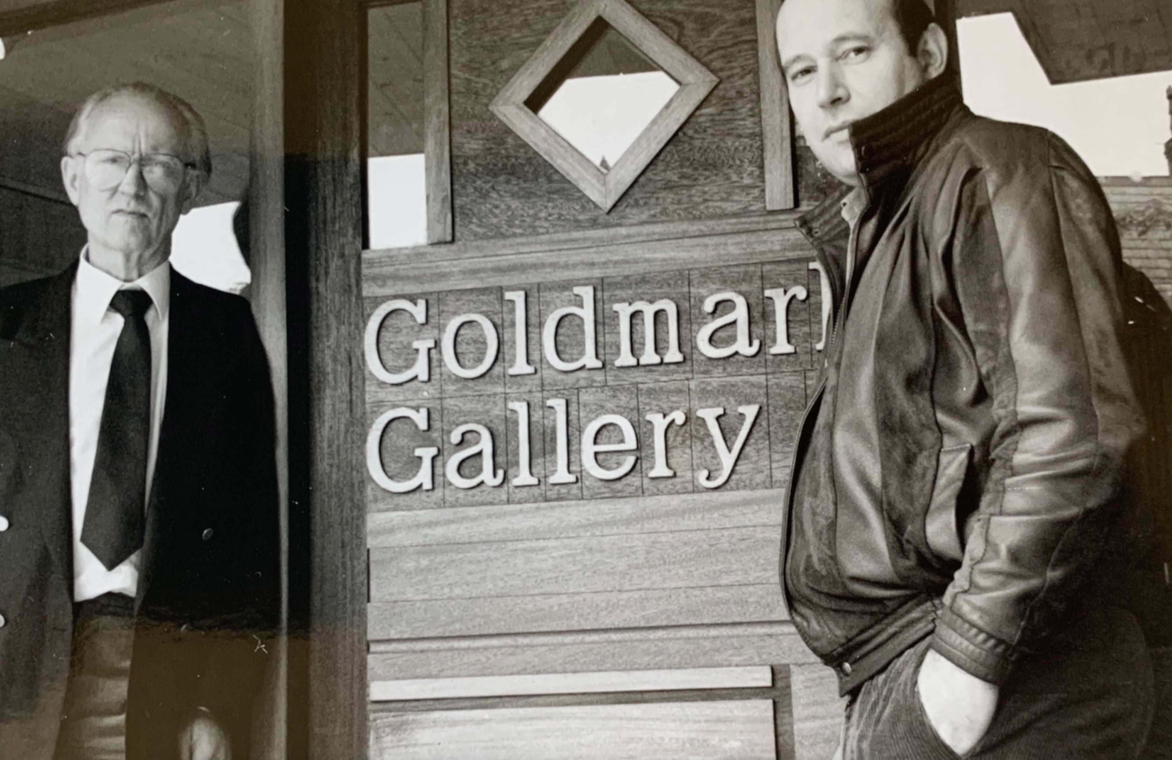 Mike Goldmark and Rigby Graham outside Goldmark Gallery.