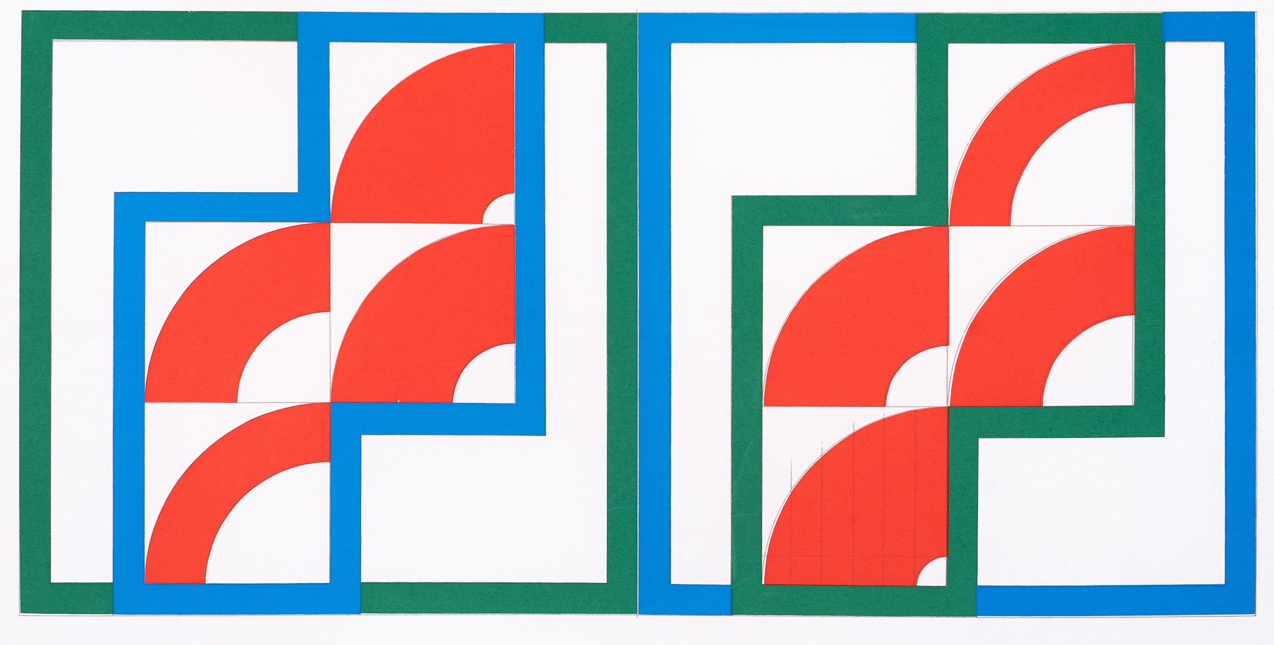 Gordon House, Eight Red Arcs, 1964, screenprint